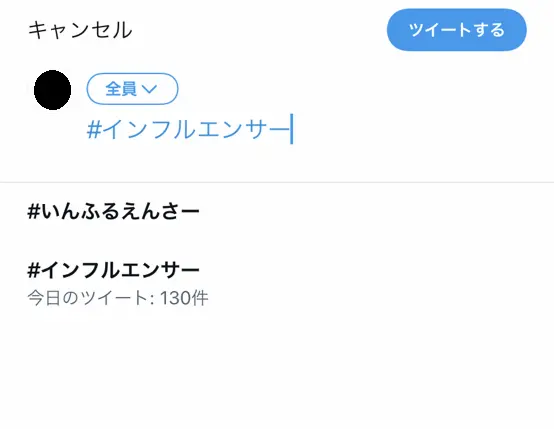 ハッシュタグのボリューム